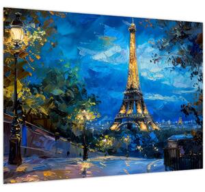 Tablou - Pictură în ulei a Turnului Eiffel (70x50 cm)