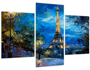 Tablou - Pictură în ulei a Turnului Eiffel (90x60 cm)