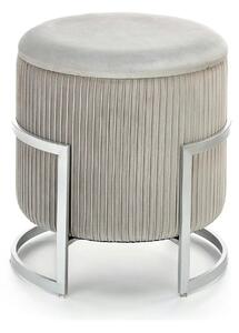 Taburet CRICKET, stofa catifelata gri deschis, cu spatiu depozitare, 4