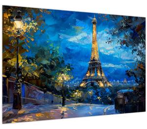 Tablou - Pictură în ulei a Turnului Eiffel (90x60 cm)
