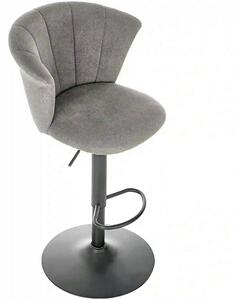 Scaun bar H104, gri/negru, stofa/otel, 55x53x90/112 cm