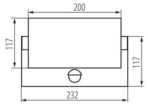 Kanlux 45819 - XERTO Lampă LED de perete pentru exterior cu senzor, 20 W, 230 V, IP44, neagră