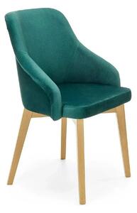 Scaun TOLEDO 2, verde/stejar, stofa catifelata/lemn de fag, 57x56x86 c