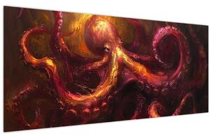 Tablou - Octopus, pictură în ulei (120x50 cm)