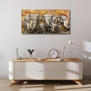 Tablou canvas animale elefanți copaci