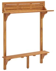 Masă de bar pentru balcon, 90x37x122,5 cm, lemn masiv de acacia