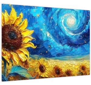 Tablou - Pictura floarea-soarelui (70x50 cm)
