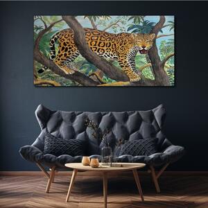 Tablou canvas arbore jungle animal pisica