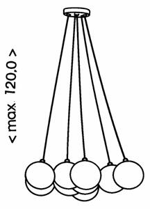 Brilagi - Lustră suspendată cu cablu GLOBE 10xE14/15W/230V albă