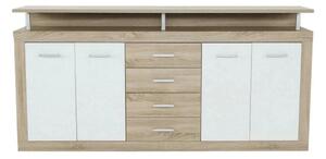 Comoda JUNO - JACHIM NEW, stejar sonoma/alb, PAL, 195x37x97 cm