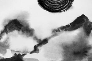 Tablou pictură japoneză în design alb-negru