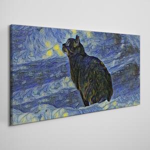 Tablou canvas Abstract Cat Night Stars