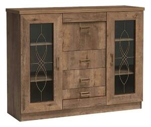 Comoda TEDY TYP T14, stejar lefkas, PAL melaminat, 140x44x109.5 cm