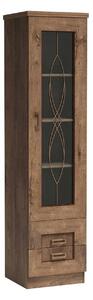 Vitrina TEDY tip T10, stejar lefkas, PAL melaminat/sticla, 46x44x191 c