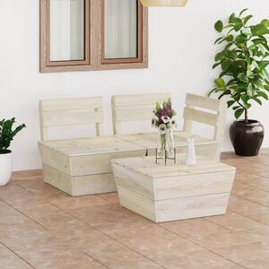 Set mobilier de grădină paleți, 3 piese, lemn de molid tratat