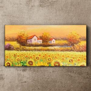 Tablou canvas Lunca Floarea Soarelui Copaci