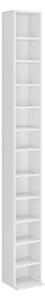 Raft depozitare living, 12 compartimente, 175 x 20 x 20 cm, PAL melaminat, alb