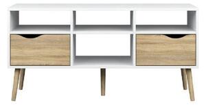 Comoda TV OSLO 75391, stejar sonoma/alb, PAL melaminat, 117x39x57 cm