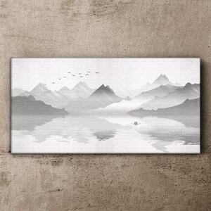 Tablou canvas Abstract Lake Mountains Păsări