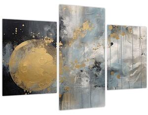 Tablou - Abstracție cu minge de aur (90x60 cm)