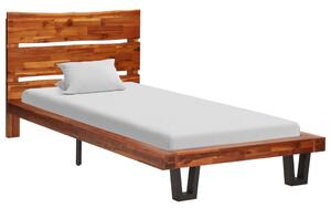 Cadru de pat cu margini naturale, 90 cm, lemn masiv de acacia