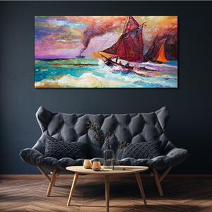 Tablou canvas abstracție mare nave valuri