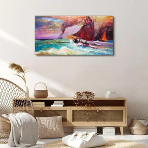 Tablou canvas abstracție mare nave valuri