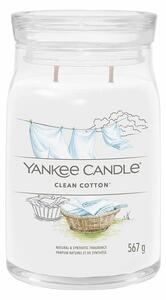 Lumânare parfumată Yankee Candle Signature în borcan, mare, Clean Cotton, 567 g