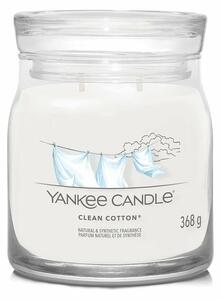 Lumânare parfumată Yankee Candle Signature în borcan, medie, Clean Cotton, 368 g