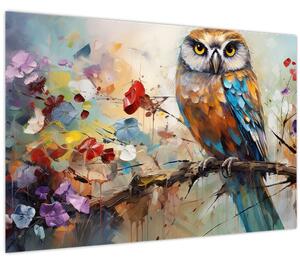 Tablou - Bufniță pictată (90x60 cm)
