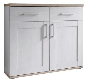 Comoda PROVENSAL, PAL melaminat, alb/stejar San Remo, 96x38x91 cm