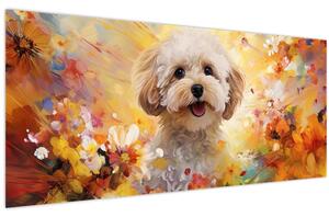 Tablou - Câine fericit (120x50 cm)