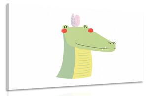 Tablou crocodilul drăguț cu pene