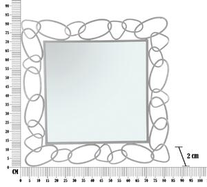 Oglinda decorativa Chain, Mauro Ferretti, 84x84 cm, fier, argintiu