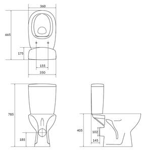 Cersanit Arteco vas wc compact alb K667-069