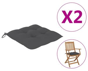 Perne de scaun, 2 buc., antracit, 40 x 40 x 7 cm, textil