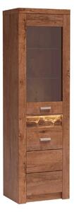 Vitrina INFINITY I-04, frasin deschis, PAL melaminat/sticla, 56x42x192