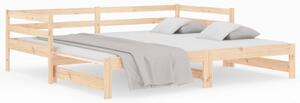Pat de zi extensibil, 2x(80x200) cm, lemn masiv de pin