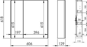 Elita Basic dulap 60.6x12.9x61.8 cm agățat lateral 904653