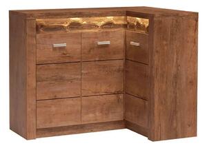 Comoda de colt INFINITY I-15, frasin deschis, PAL melaminat, 131/90x42