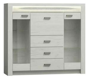 Comoda INFINITY I-08, frasin alb, PAL melaminat, 137x42x122 cm