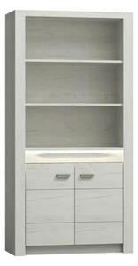 Vitrina INFINITY I-05, frasin alb, PAL melaminat, 96x42x192 cm