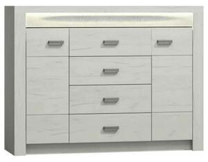 Comoda INFINITY 07, frasin alb, PAL melaminat, 137x42x104 cm
