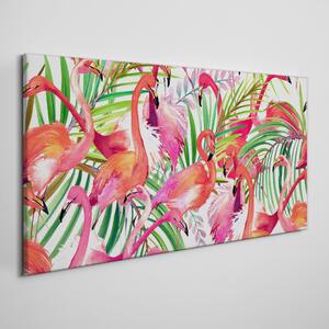 Tablou canvas Frunze moderne de flamingo