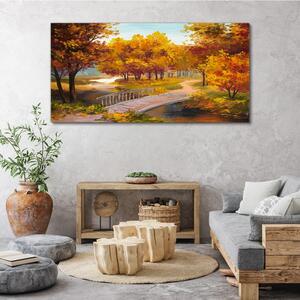 Tablou canvas Parcul Copaci Frunze de Toamnă