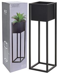 H&S Collection Ghiveci de flori cu suport, negru, 70 cm, metal NB1850020
