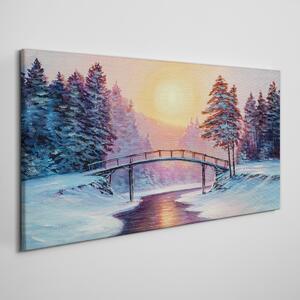Tablou canvas Pictură Winter Tree Bridge