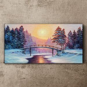 Tablou canvas Pictură Winter Tree Bridge