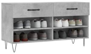 Bancheta pantofar, gri beton, 102x35x55 cm, lemn prelucrat