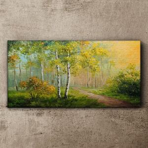 Tablou canvas frunze de potecă forestieră